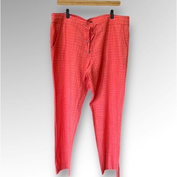 Tommy Bahama Linen/ Cotton Blend Coral Womens Pants With Drawstring. Sz 16 - Picture 1 of 7